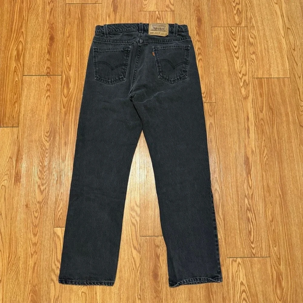 Levi's 505 Men's Jeans Orange Tab Fits 30x29 Black 90s Vintage